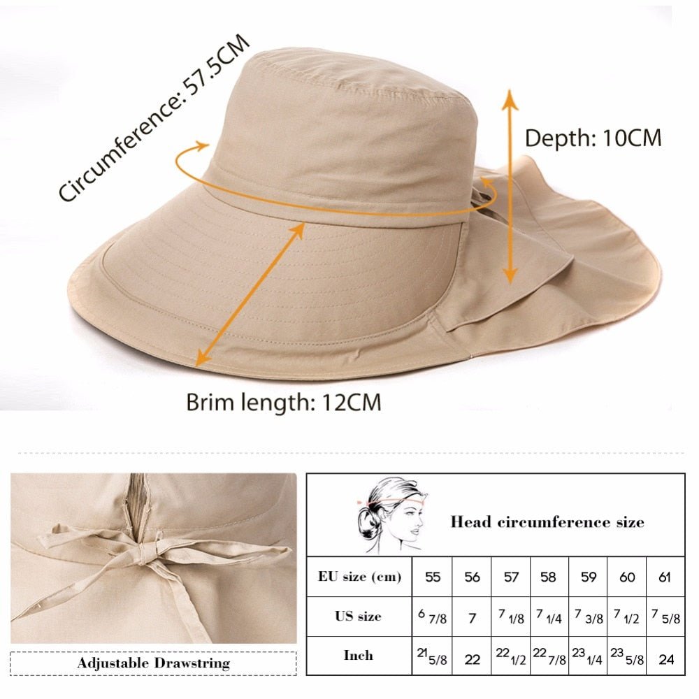 Women's Sun Catcher Shapeable Cotton Feel Hat UPF 50+With Adjustable Detachable Strap Accessories WAAMII   