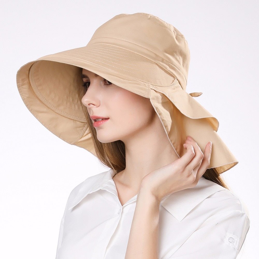 Women's Sun Catcher Shapeable Cotton Feel Hat UPF 50+With Adjustable Detachable Strap Accessories WAAMII   