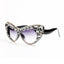 Womens Sunglasses Oversized Colorful Rhinestone Cat Eyes Sunglasses Vintage Shades Accessories WAAMII   