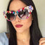 Womens Sunglasses Oversized Colorful Rhinestone Cat Eyes Sunglasses Vintage Shades Accessories WAAMII   