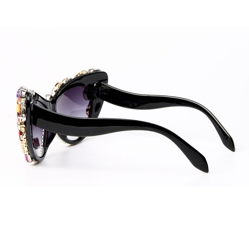 Womens Sunglasses Oversized Colorful Rhinestone Cat Eyes Sunglasses Vintage Shades Accessories WAAMII   