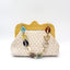 Wrinkle Leather Wooden Handle Clutch Crossbody Bag With Acrylic Bold Chains bags WAAMII Apricot  