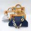 Wrinkle Leather Wooden Handle Clutch Crossbody Bag With Acrylic Bold Chains - - Luxury bags by WAAMII